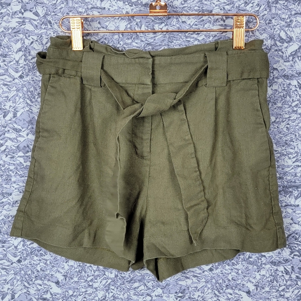 High-Rise Green Short Shorts